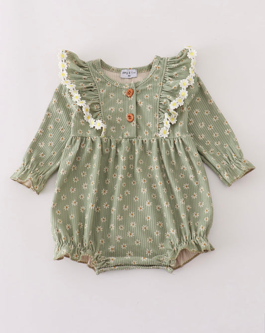Sage Floral Corduroy Bubble (Preorder)