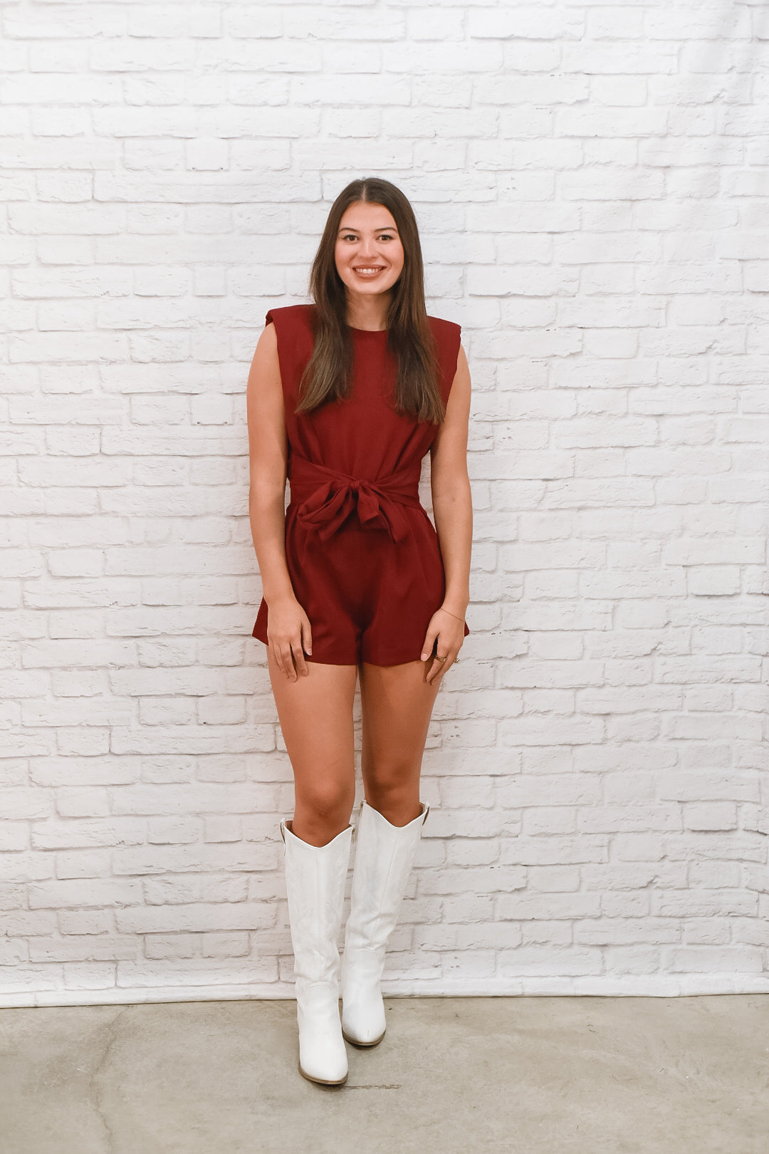 Victory Lane Belted Romper