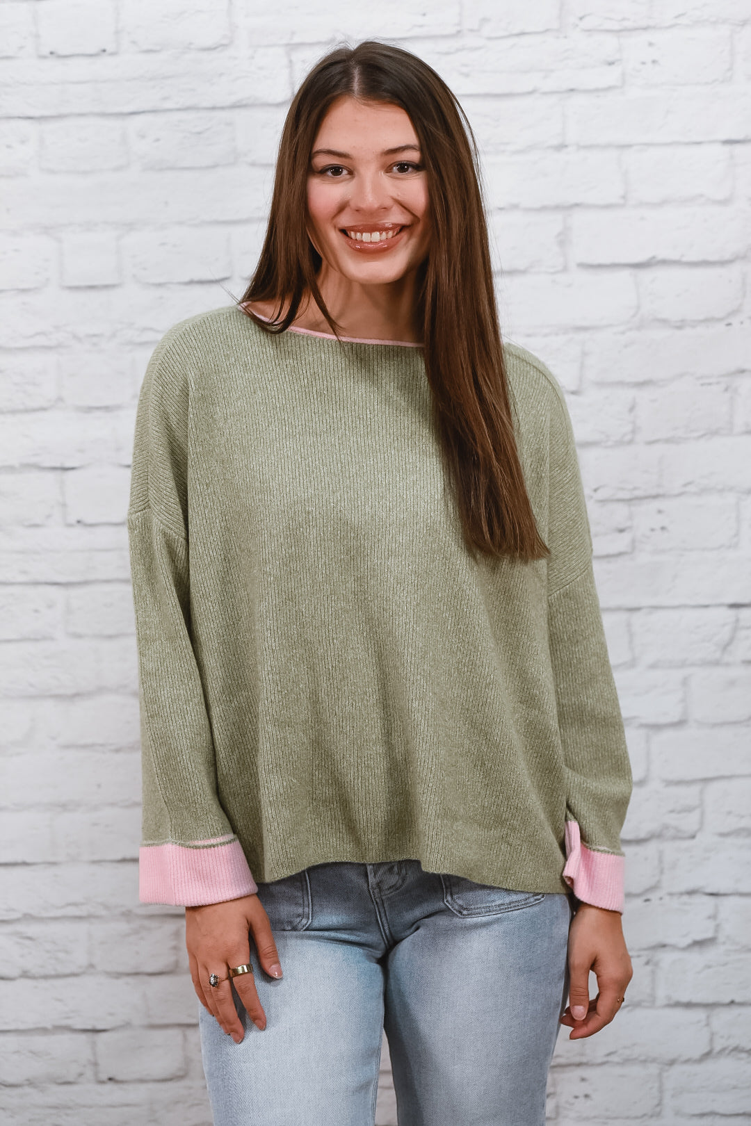 Meadow Mist Contrast Sweater