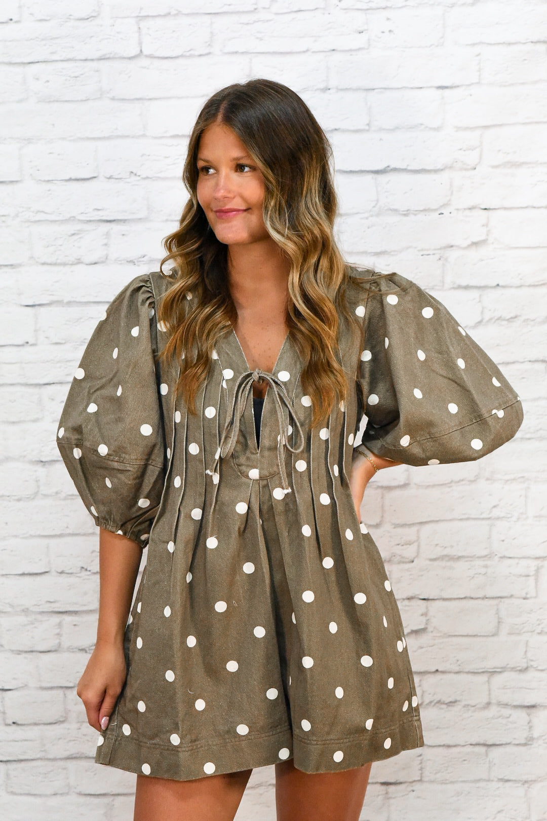 Autumn Charm Polka Dot Romper