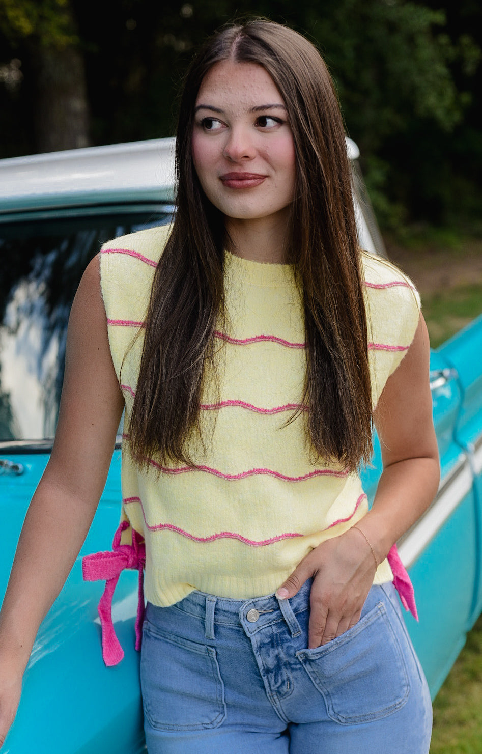 Pink Lemonade Stripe Sweater Tank