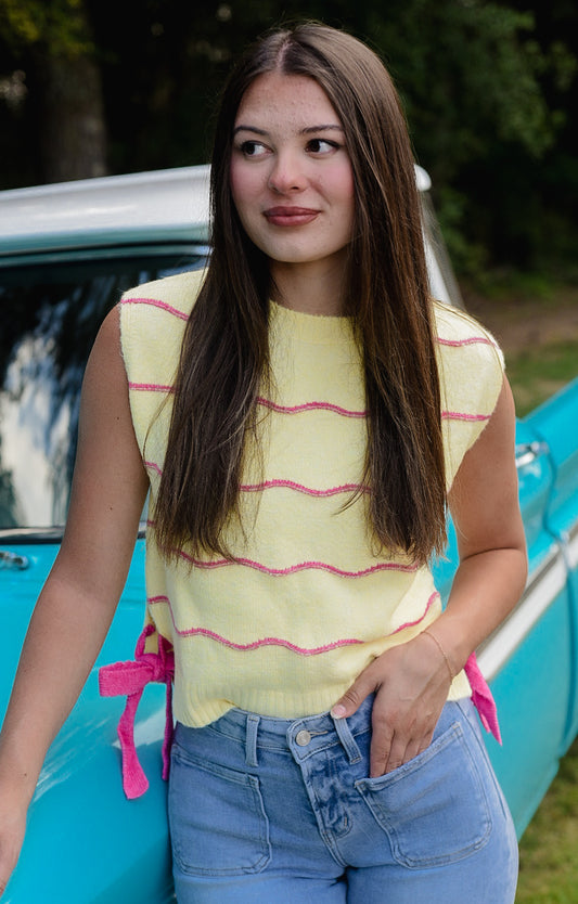 Pink Lemonade Stripe Sweater Tank