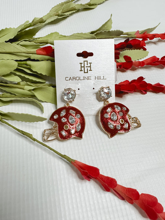 Caroline Hill Burgundy Helmet Earrings