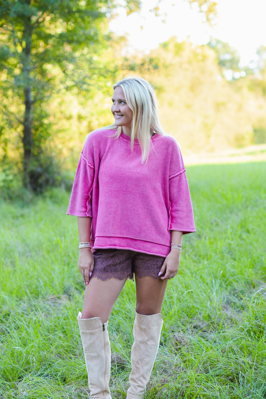 The Berry Easygoing Knit Top