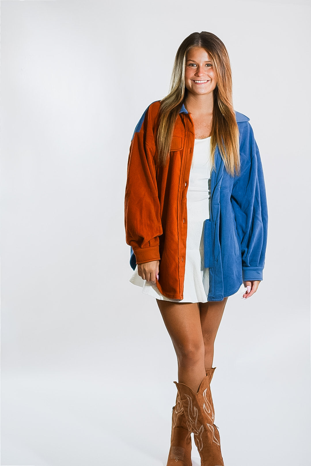 Split In Two Game Day Shacket