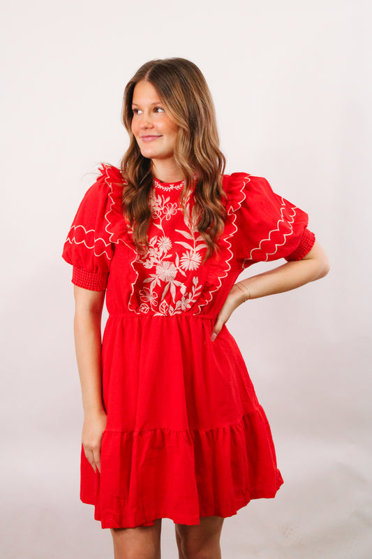 Fiesta Petals Embroidered Dress
