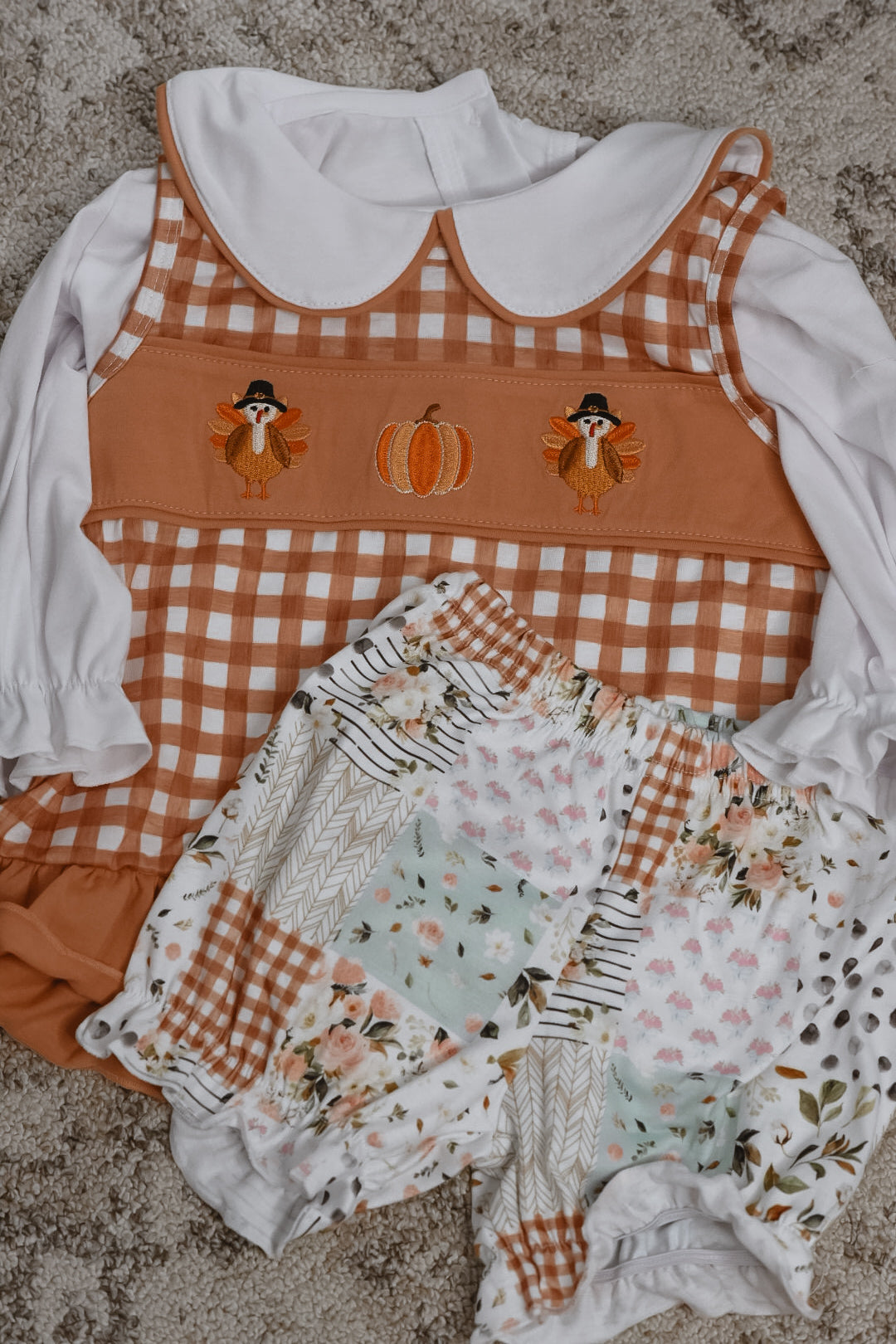 Fall Floral Turkey Patchwork Set