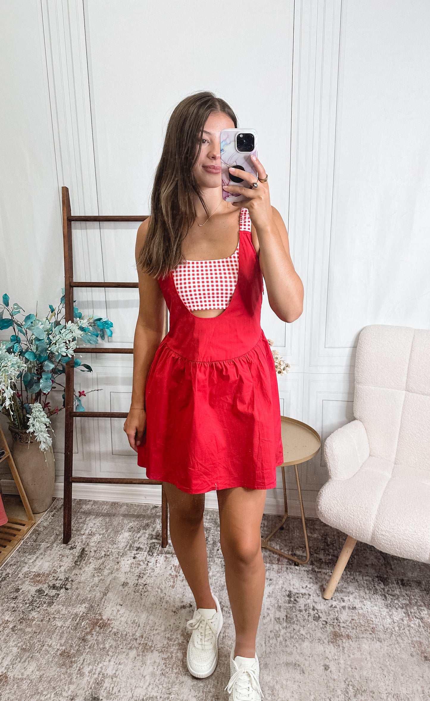 Picnic Perfect Gingham Romper Dress