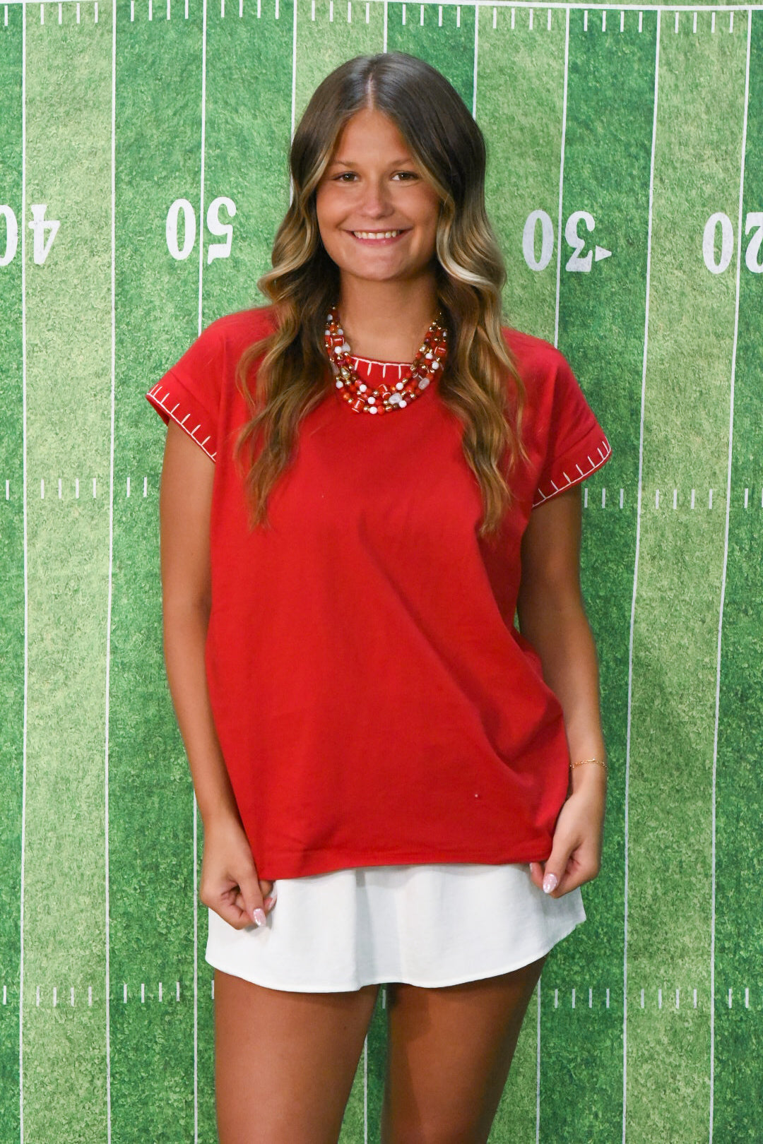 Crimson Spirit Stitch Top