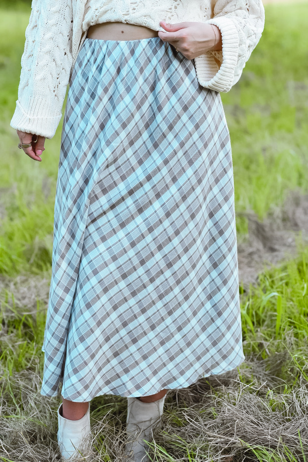 The Coffeehouse Plaid Maxi Skirt