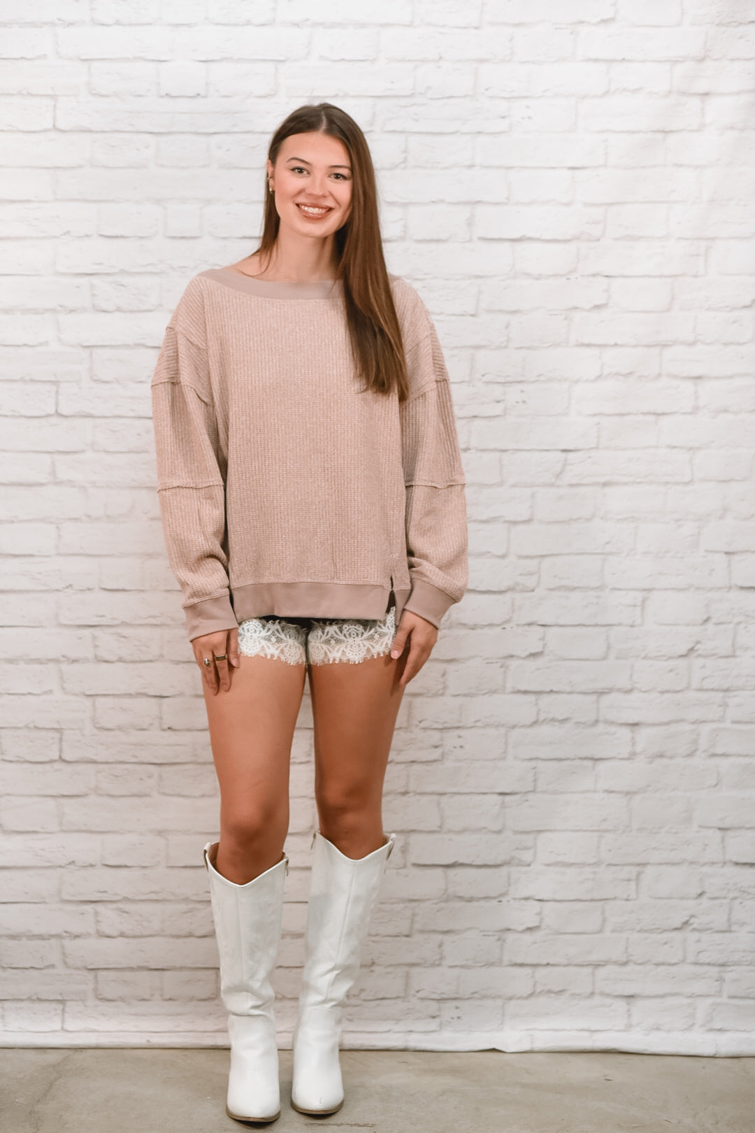 Cocoa Cloud Textured Top