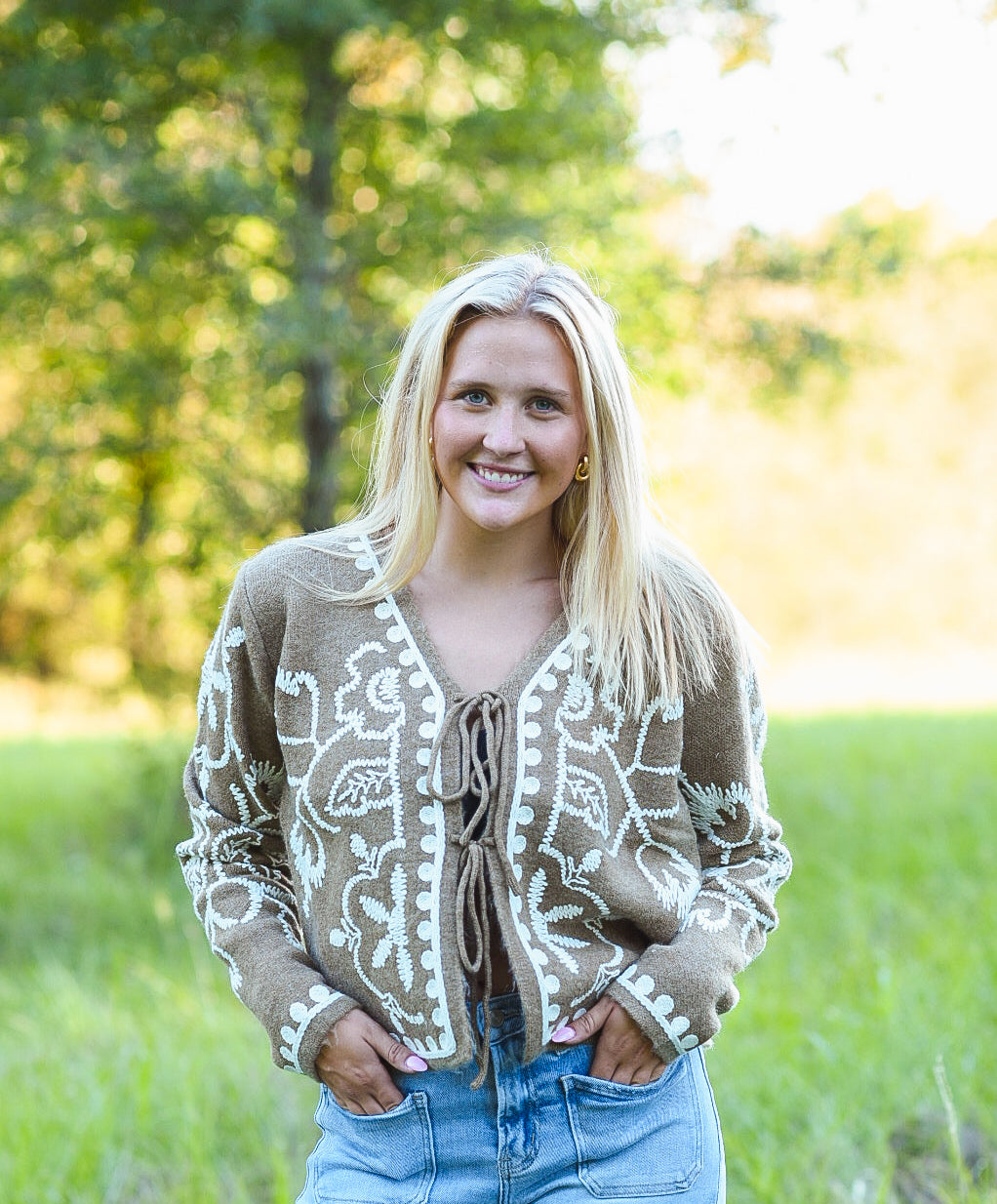 The Canyon Rose Tie-Front Cardigan