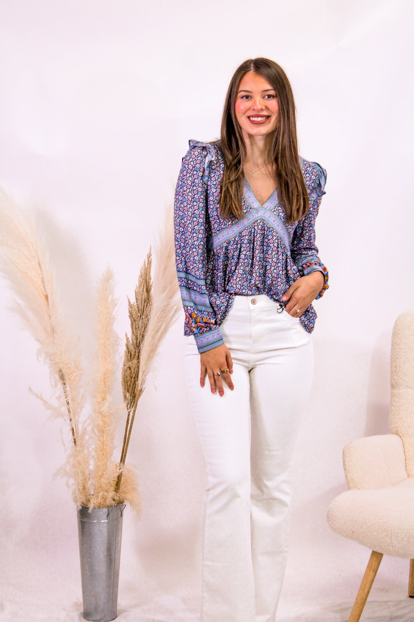 Bluebell Patchwork Boho Top