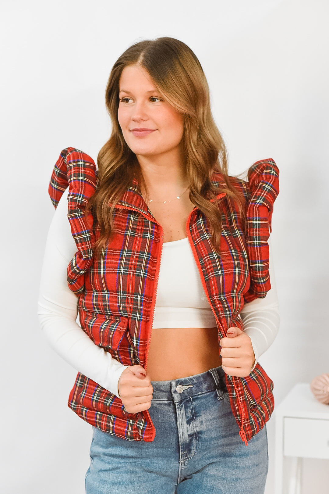 Mistletoe Moments Plaid Vest