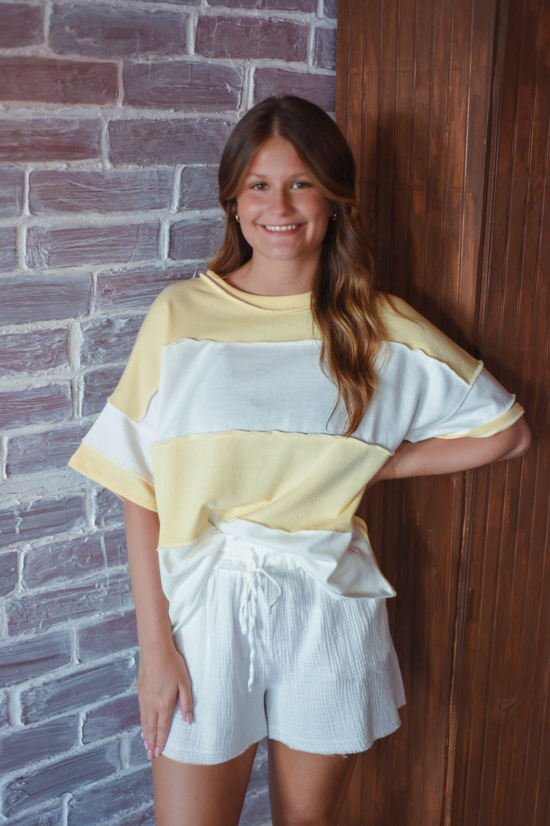 Buttercream Stripe Easygoing Tee