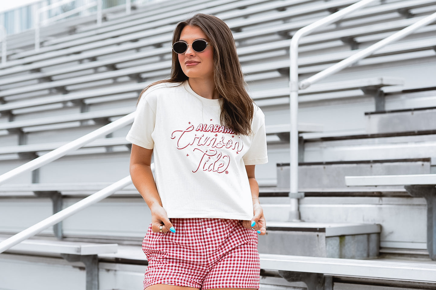Crimson Tide Script Crop Tee