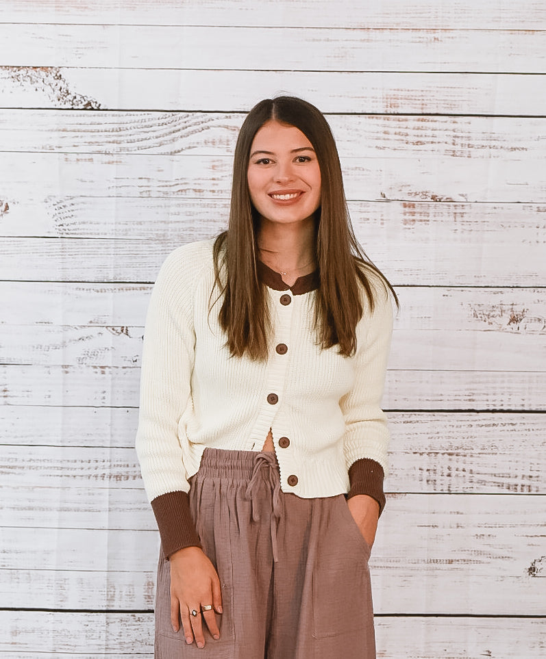 Mixed Emotions Ivory And Mocha Sweater