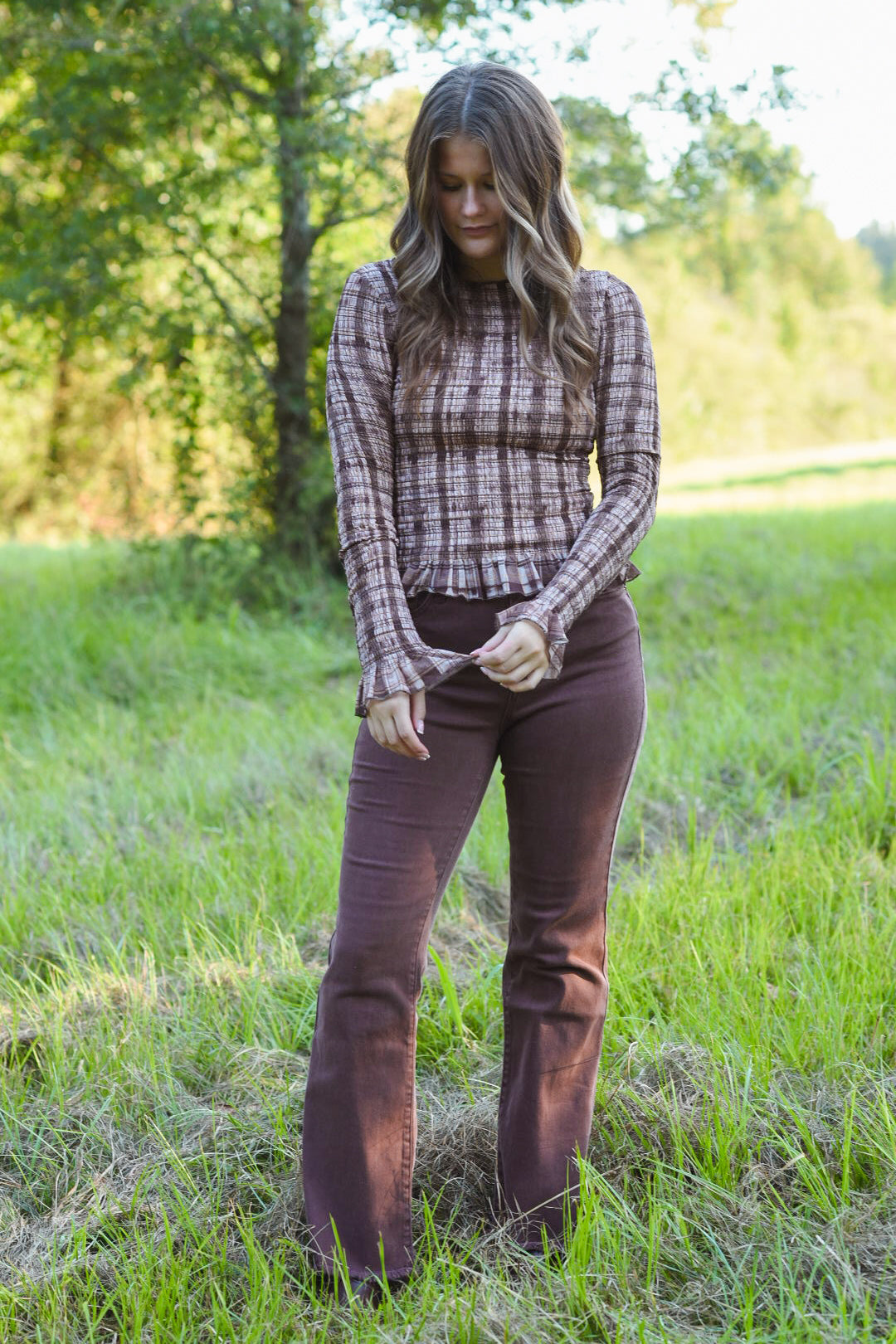 The Mocha Moment Smocked Top