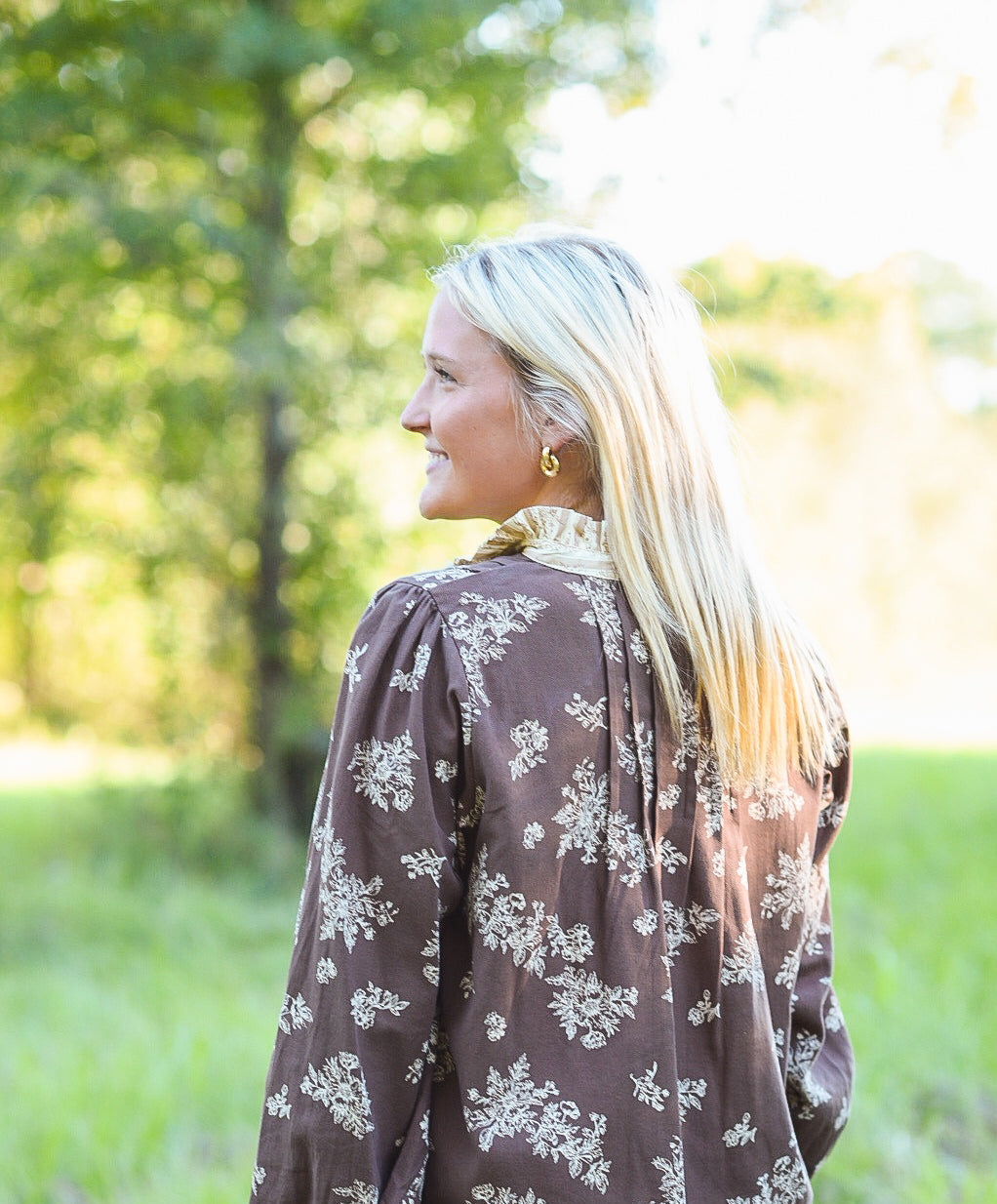 The Mocha Meadow Floral Top