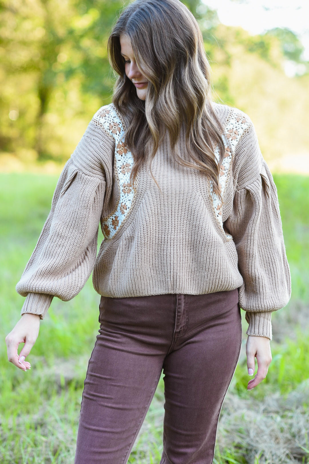 Harvest Bloom Crochet Sweater