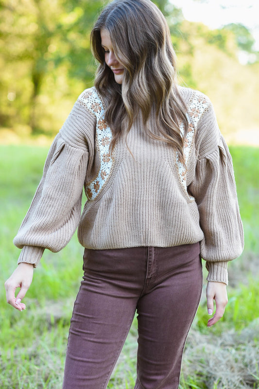 Harvest Bloom Crochet Sweater