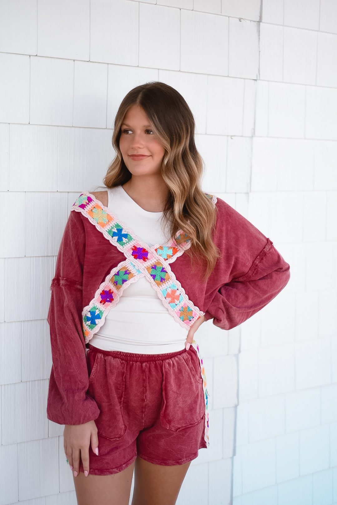 Sunset Stitches Mineral Wash Lounge Set