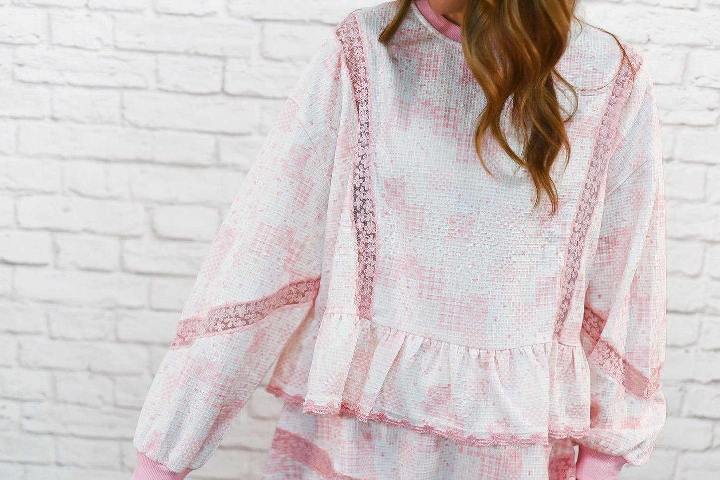 Bubblegum Dream Lace Ruffle Skort Set