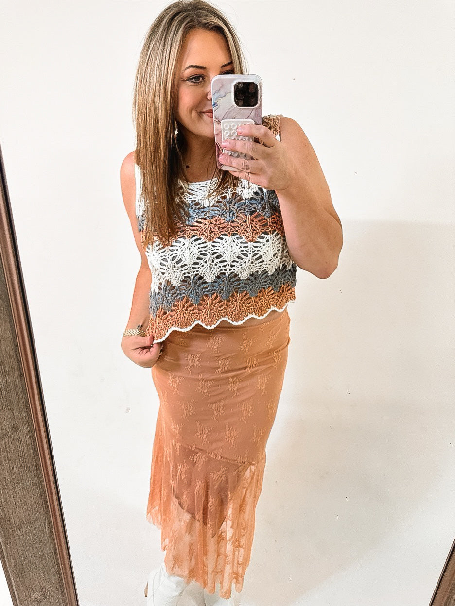 Blush Reef Lace Skirt