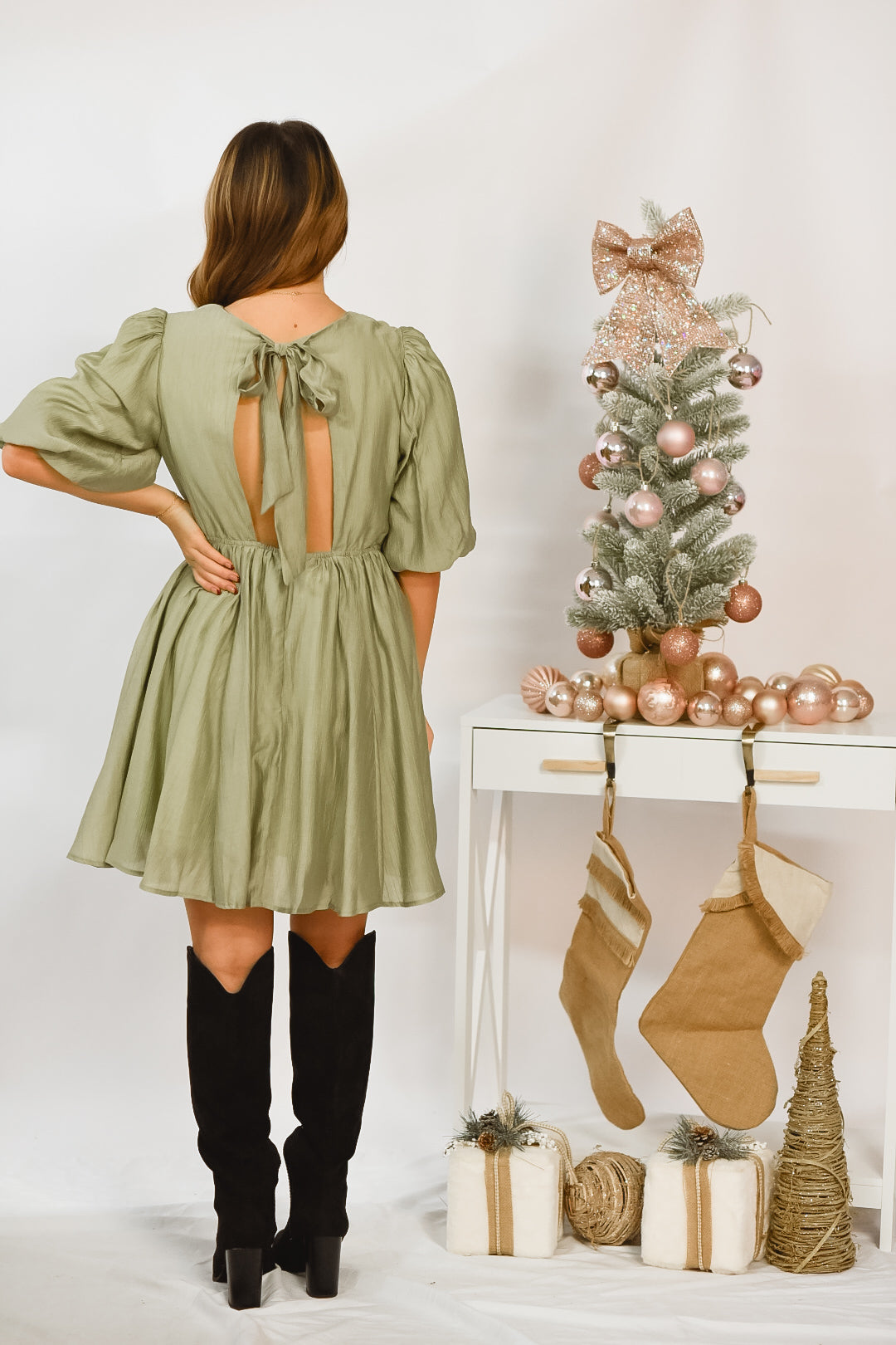 Sage Grace Textured Mini Dress