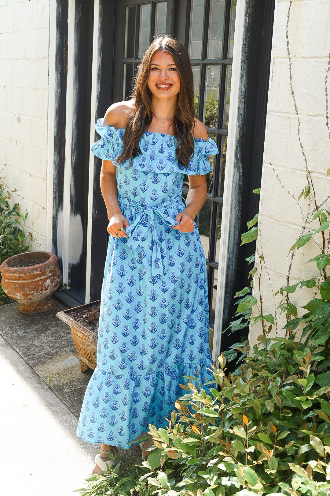 Blue Floral Maxi Dress