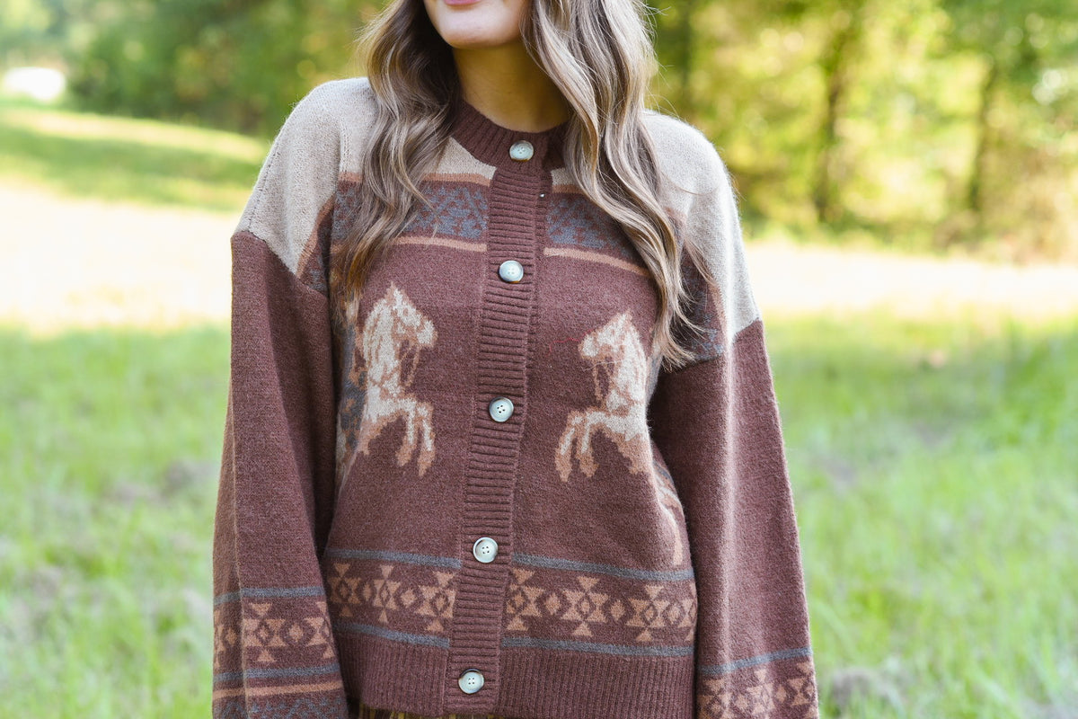 Wild at Heart Horse Cardigan