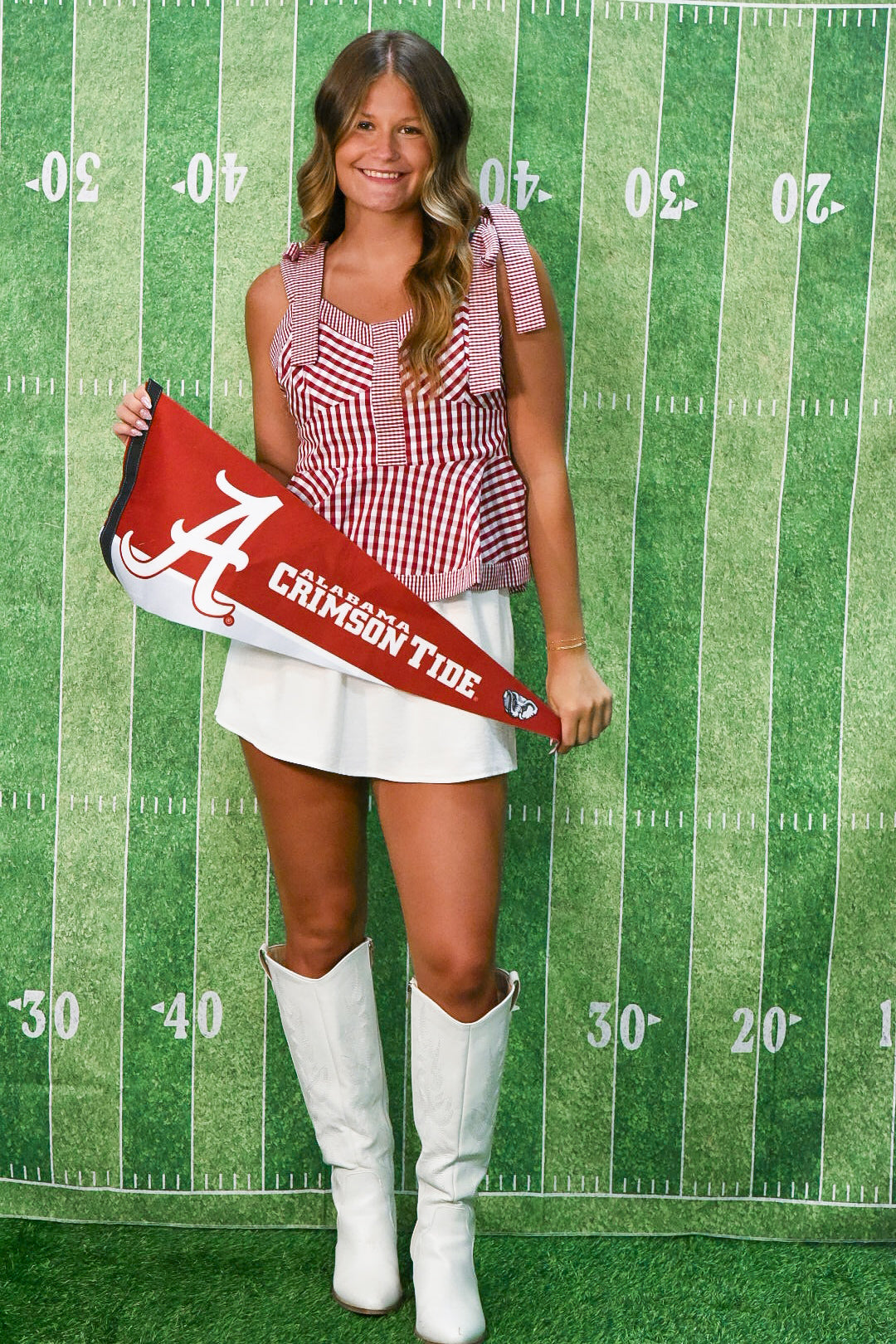 Crimson Picnic Peplum Top