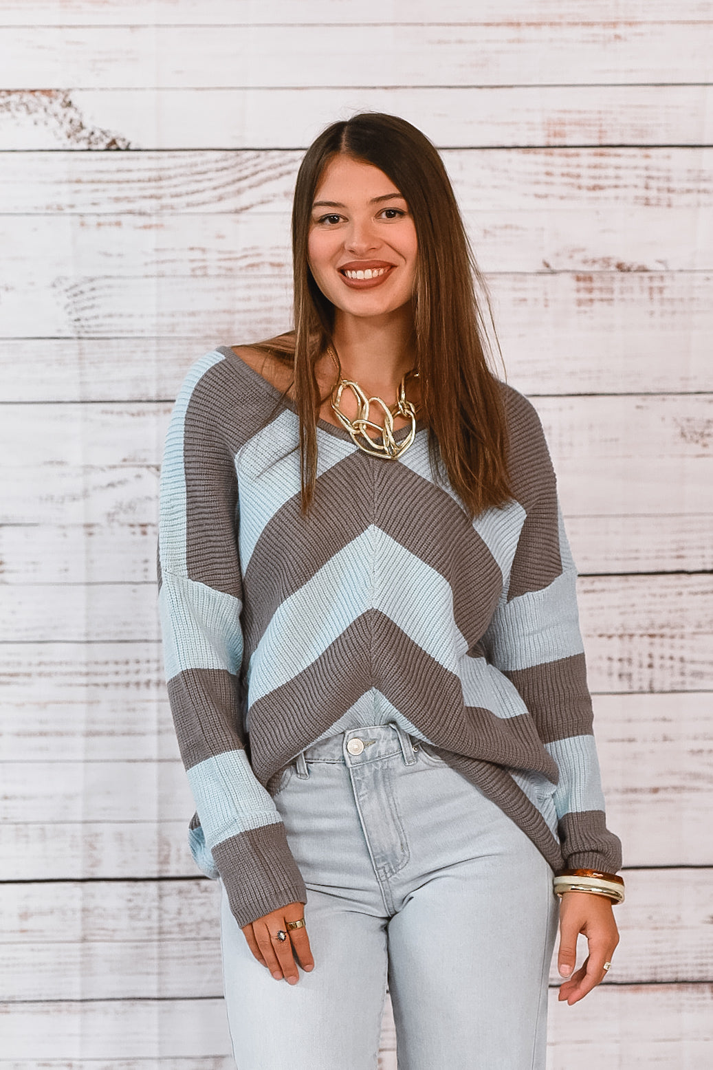 Blue Skies Striped Sweater