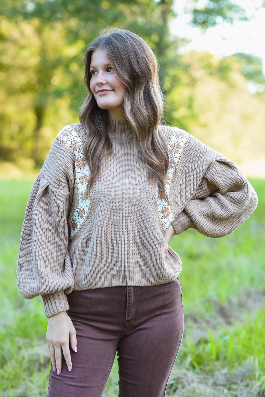 Harvest Bloom Crochet Sweater