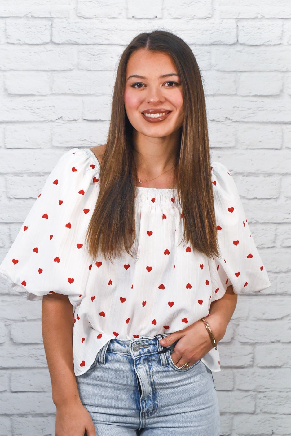 Little Love Notes Puff Sleeve Top