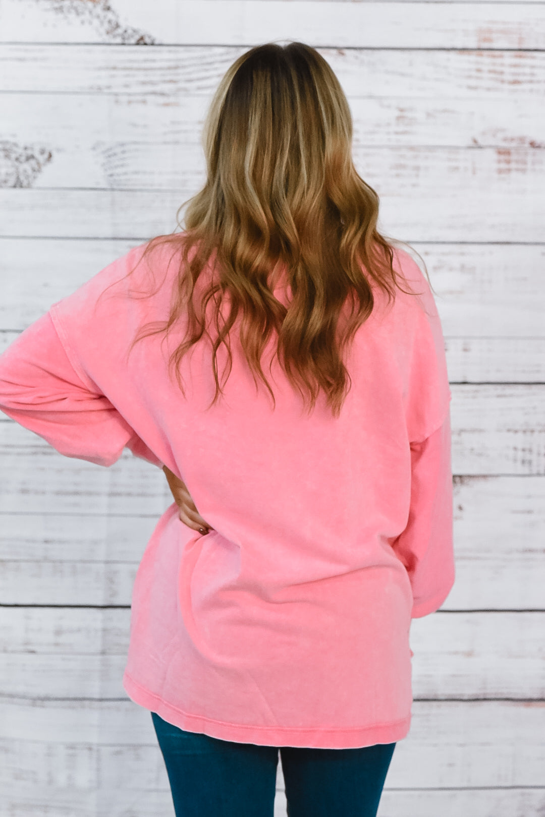 Free To Fall Pink Oversized Top