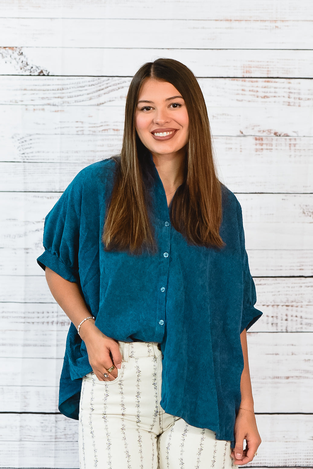 Blue Ridge Corduroy Button Top