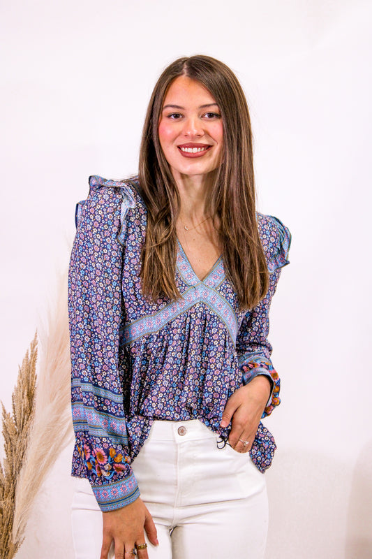 Bluebell Patchwork Boho Top