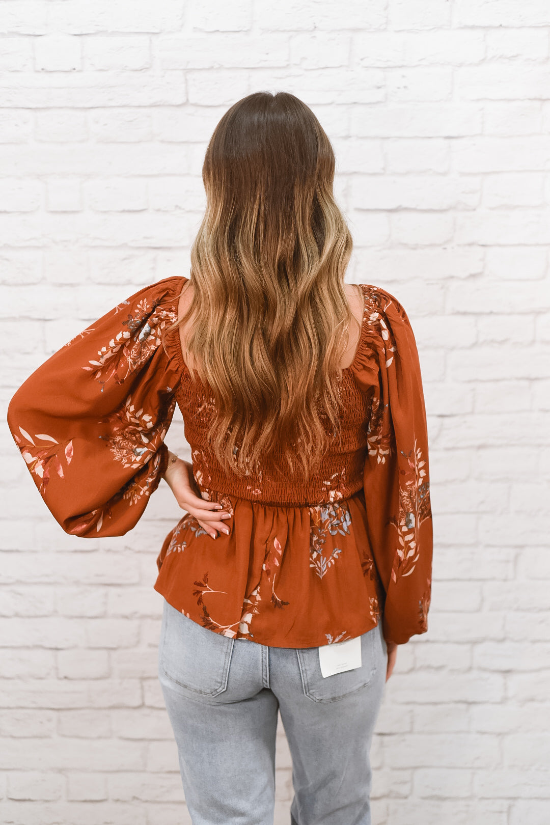 Autumn Muse Floral Peplum Top