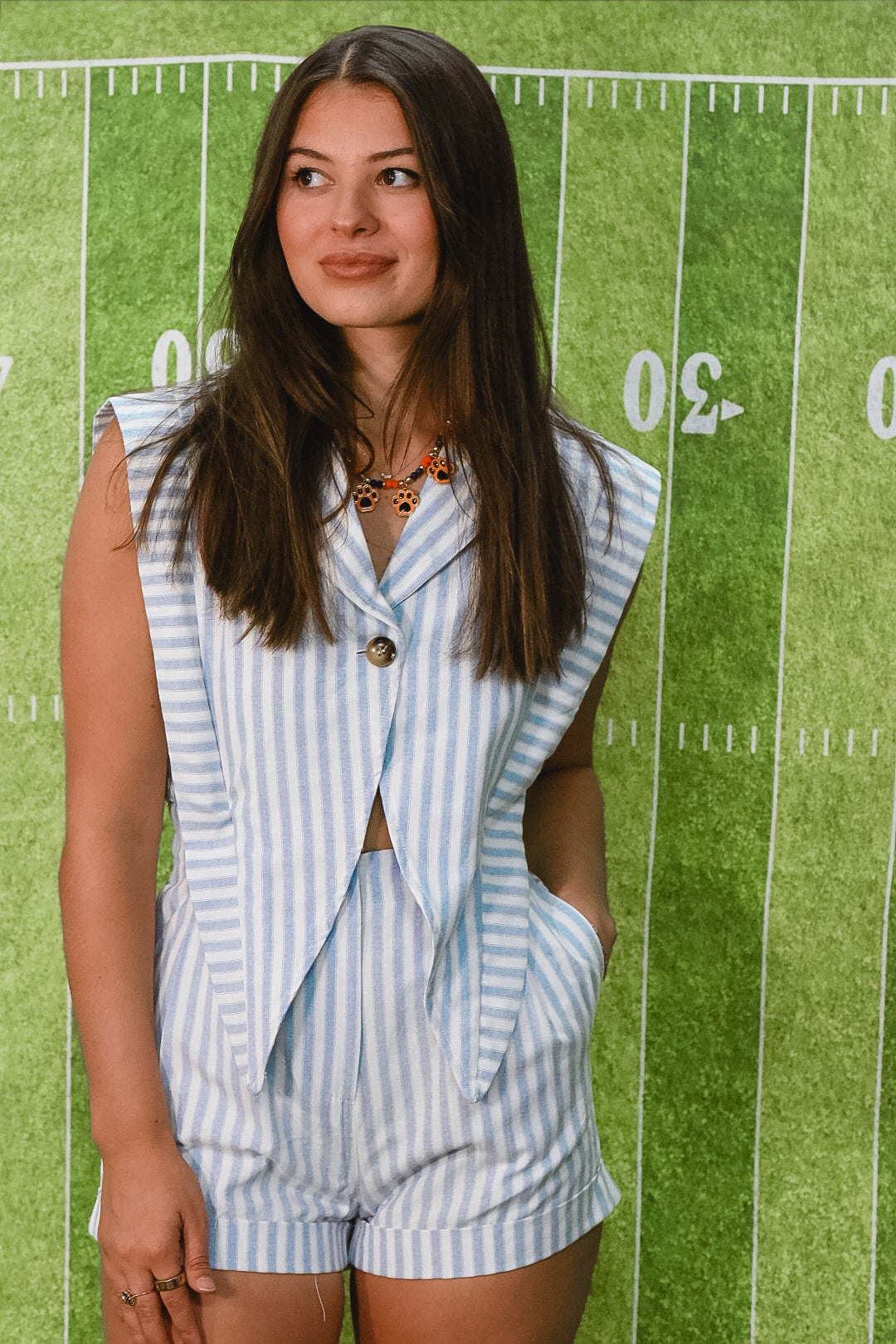 Coastal Kickoff Striped Romper