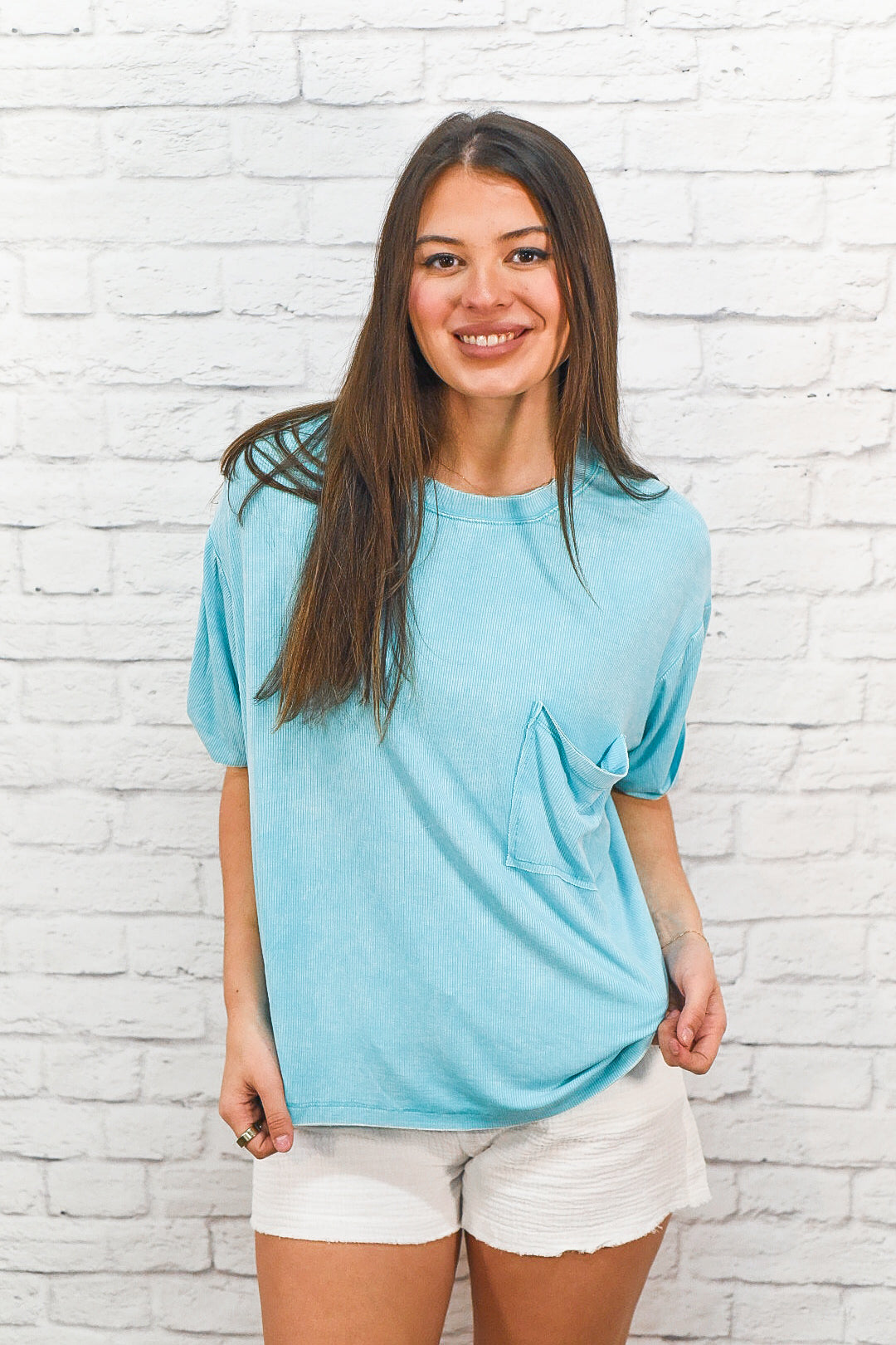 Coastal Comfort Mineral Wash
Oversized Pocket Tee