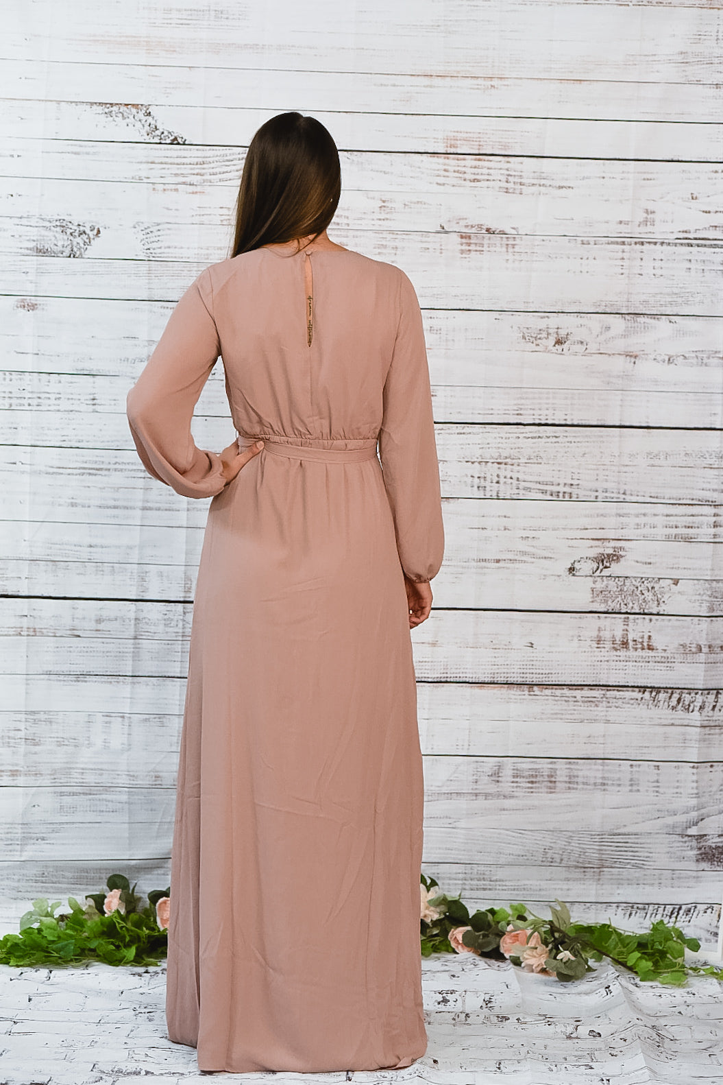 Blush Whisper Wrap Maxi Dress