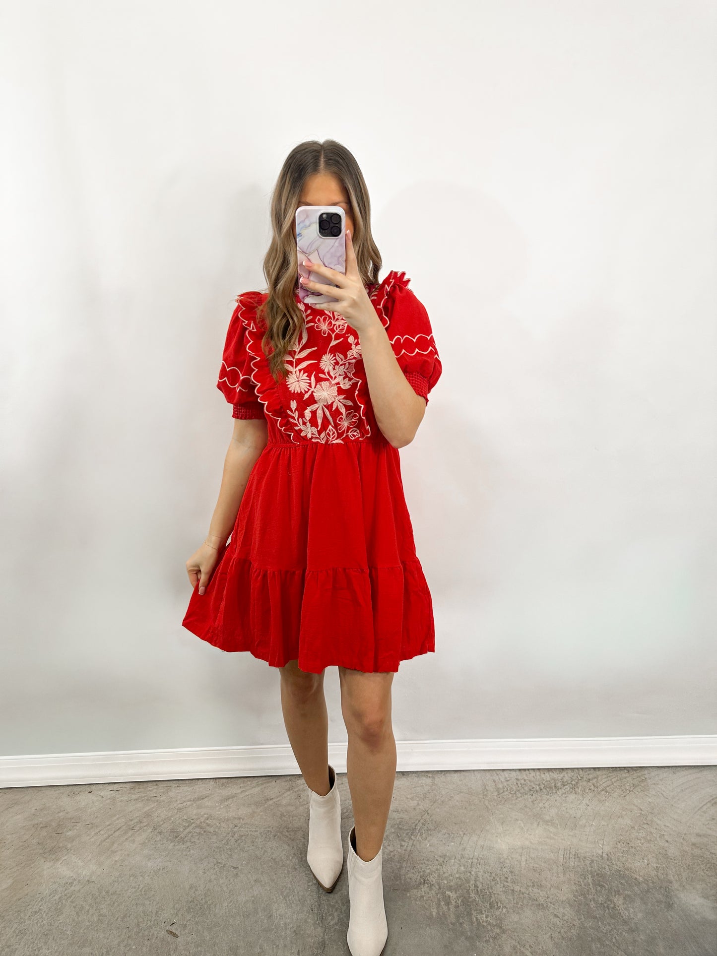 Fiesta Petals Embroidered Dress