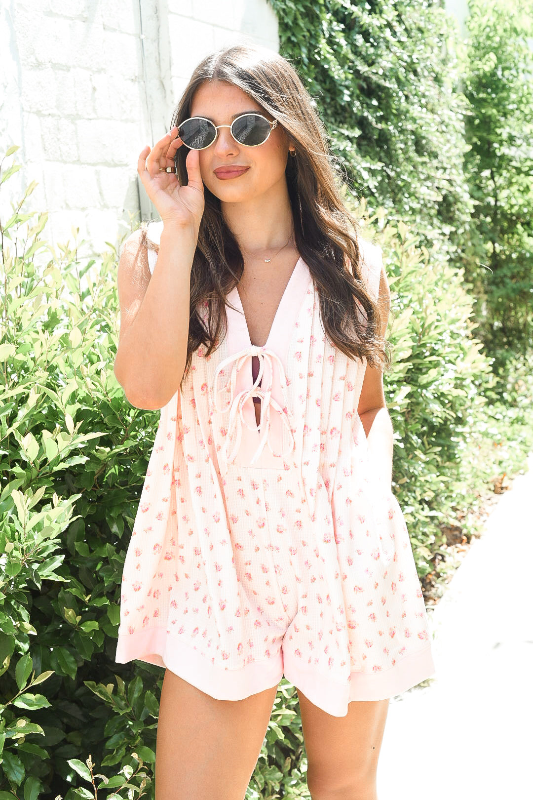 Blushin’ Around Floral Romper