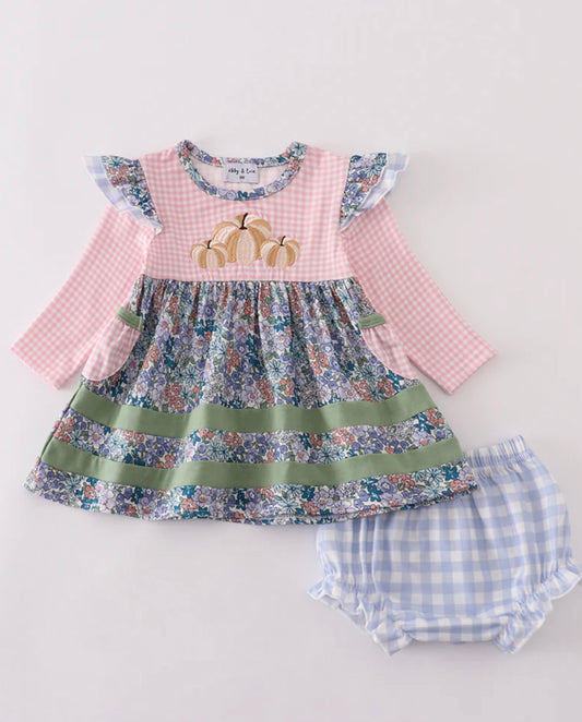 Blue Floral Pumpkin Set (Preorder)