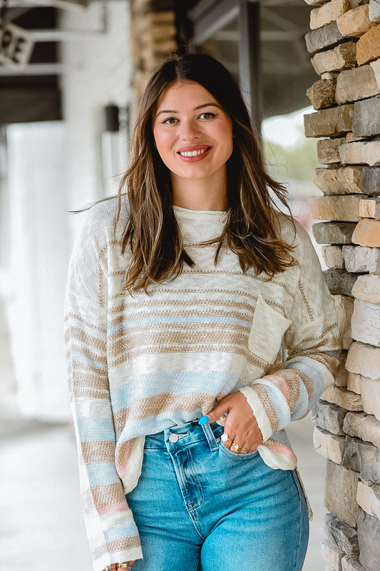 Pastel Horizon Striped Sweater