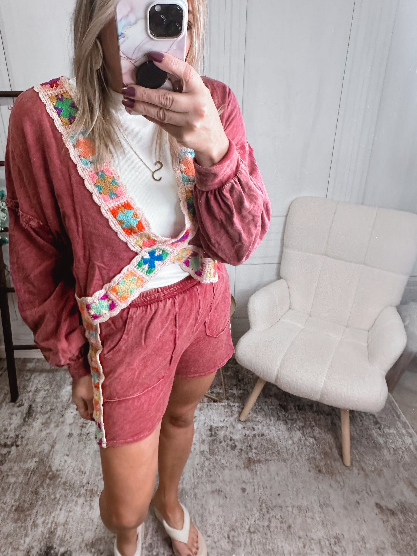 Sunset Stitches Mineral Wash Lounge Set