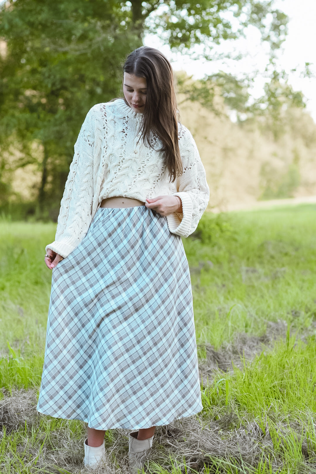 The Coffeehouse Plaid Maxi Skirt