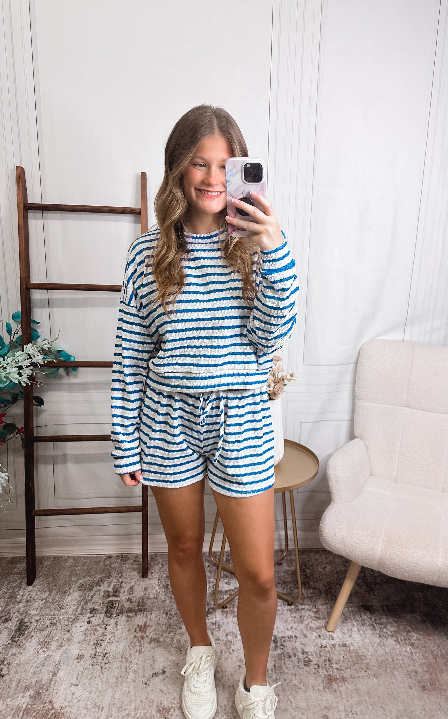 Easy Does It Striped Shorts Set