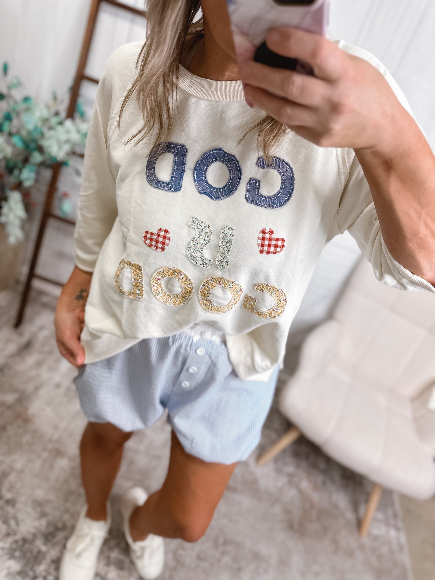 God Is Good Patchwork Tee